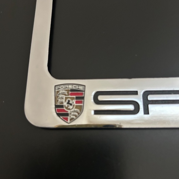 Porsche Polished Steel License Plate Holder. Vintage. - Picture 5 of 9